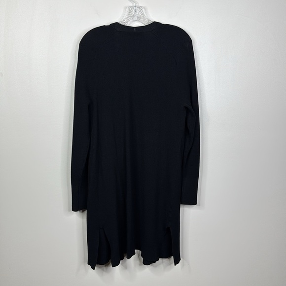 Ann Taylor Black Ribbed Open Front Cardigan Sweater Duster Women's Size Large - Picture 6 of 6